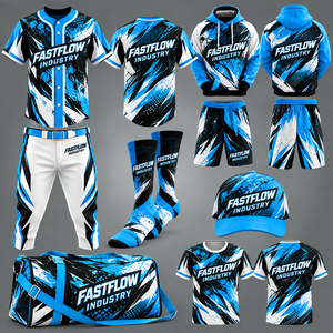Paquete de Uniformes de Béisbol Personalizados con Diseños de Transferencia Térmica, Logotipo Personalizado, Uniforme Completo de Béisbol, Poliéster Transpirable - Product Image 2