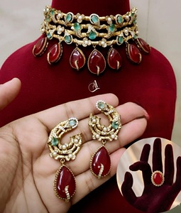 Atractivo Collar Gargantilla de Doble Moissanita con Cuentas de Latón Chapado en Oro de Calidad Premium, Anillo de Boda de Lujo Ajustable - Product Image 2