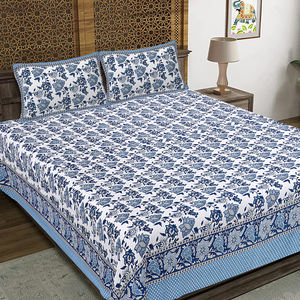 Sábanas de Algodón con Estampado Floral Real de Magnolia, Tamaño Queen y King, Decoración Suave para el Hogar, Hermosas Hechas a Mano por Consignatarios Indios - Product Image 1
