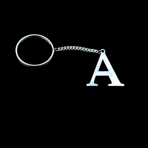 Porte-clés en argent sterling 925 avec photo numérique et lettre - Texte personnalisé léger et résistant à l'eau - Product Image 1