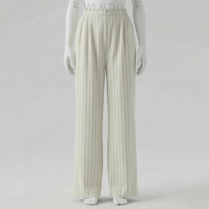 Pantalon d'hiver premium pour femme, taille mi-haute, avec cordon de serrage, coupe droite, en molleton 100% coton 240g, respirant, coupe-vent, écologique, séchage rapide - Product Image 1