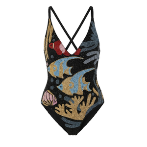 <b>Red</b> Blue Striped Beaded Bodycon Bodysuit for Women with Sleeveless Bodycon Square Neckline Knitted Swimwear for Women & Girl's - Product Image 5