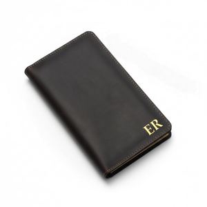 Funda para Chequera de Cuero Liso, Fundas para Chequera de Cuero Genuino con 2 Bolsillos, Porta Cheques Impermeable, Venta al por Mayor LCBC-0007 - Product Image 3