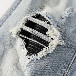 Oem Wholesale Cheap Price <b>Men's</b> Distressed Straight-leg Slim Fit Mid Waist High Street Denim Jeans Eco-Friendly <b>Stretch</b> Quick - Product Image 5