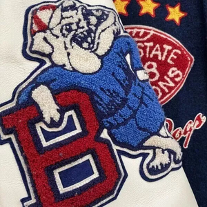 เสื้อแจ็คเก็ตเบสบอลกันน้ำแบบกำหนดเอง เสื้อแจ็คเก็ต Letterman ปักโลโก้ตามสั่ง เสื้อแจ็คเก็ตเบสบอลสำหรับผู้ชาย - Product Image 5