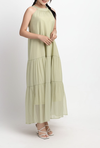 High Quality Manufacturer OEM ODM Halter Neck Sleeveless Loose Fit Midi <b>Dresses</b> for Women Made Vietnam Elegant Streetwear - Product Image 1