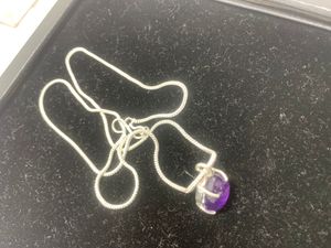 Genuine Amethyst Pear Teardrop Necklace <b>Silver</b> Pendant February Handmade Jewelry Gift For Women Jewelry For Women Necklace - Product Image 5