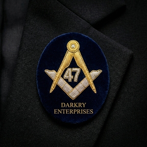 Parche artesanal bordado con hilo de alambre para insignias de logias masónicas, emblemas de maestro personalizados, logotipos tejidos para regalia, gorras y sombreros - Product Image 5