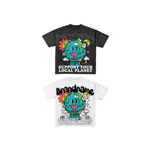 Venta al por mayor de fábrica: Conjunto de dos piezas de camiseta y pantalón corto de algodón para hombre, diseño personalizado con serigrafía, estilo urbano. - Product Image 5