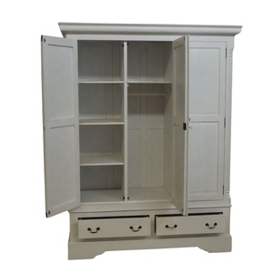 ตู้เสื้อผ้าเรียบง่ายตู้เก็บเสื้อผ้าไม้เนื้อแข็งที่ทันสมัยเรียบง่าย armoire คลาสสิกทาสีขาวเฟอร์นิเจอร์ห้องนอนโรงแรม - Product Image 4