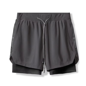 Two in One Workout Shorts for Active Lifestyle Men Casual Athletic Shorts with Inner Lining High Quality Outdoor Training Shorts - Product Image 1