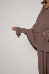 Hot Custom Premium Jersey Fabric Khimaar With <strong>Underdress</strong> Design Women's Abaya Khimar Set for Muslims Netherlands - Product Image 6