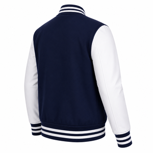 Veste universitaire classique pour homme à imprimé sur le devant, fermeture à boutons-pression, poches, style décontracté, tenue d'équipe universitaire - Product Image 6