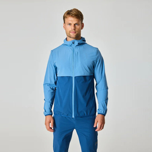 Conjunto Deportivo para Hombre en Azul con Bloques de Color, Chaqueta con Capucha y Cierre Completo, Pantalones Ligeros de Poliéster, Corte Regular, para Primavera - Product Image 2