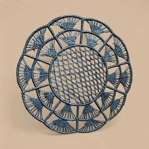Luxury Handwoven Iraca Palm Raffia Placemat <b>Green</b> Scalloped Woven Design Straw <b>Table</b> <b>Mat</b> Eco Friendly Dining Decoration On Sale - Product Image 1
