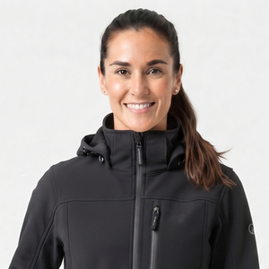 Chaqueta Softshell Impermeable y Cortavientos para Mujer, con Capucha, Bolsillo en el Pecho, Acolchada y Tejida, para Senderismo - Product Image 4