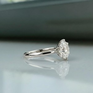 <b>Solitair</b> 925 <b>Silver</b> Plated Women's Promise Engagement <b>Ring</b> 2CT Round Cut Moissanite - Product Image 2