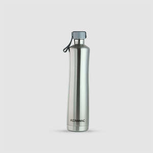 Outdoor stainless steel reusable thermal bottle with vacuum insulated body and convenient loop lid for hiking cycling travel - Product Image 1