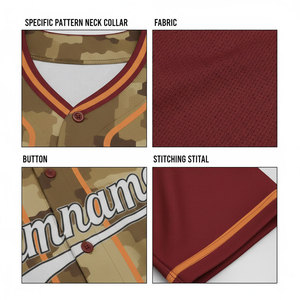 Último Modelo de Camiseta de Béisbol Personalizada para Hombre - Ropa Deportiva Transpirable para Adultos con Diseño Personalizado e Impresión de Logotipo para Equipos - Product Image 6