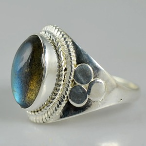 <b>Labradorite</b> <b>Ring</b> 925 Sterling Silver Handmade Boho Statement Promise Jewelry for Women Natural Oval Shape Gemstone Jewelry - Product Image 5