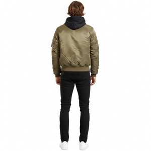 High Quality Men's MA-1 Flight Bomber <b>Jacket</b> Tactical Windproof <b>Pilot</b> Coat Olive Green Padded Winter Varsity Outerwear - Product Image 4
