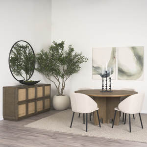 Woven <b>Storage</b> <b>Cabinet</b> Elegant Living Room Sideboard with Woven Texture - Product Image 3