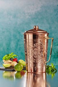High Grade Copper Water Jug With Handmade Construction For Daily Drinking Water Storage And Serving - Product Image 2