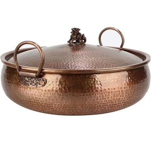 Casserole en cuivre martelé faite à la main avec poignées en alliage de zinc, casseroles écologiques - Product Image 6