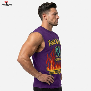 Débardeur de sport en coton 100% de haute qualité, respirant, séchage rapide, anti-boulochage, idéal pour l'été et les entraînements décontractés, tricoté sur mesure - Product Image 2
