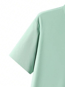 T-shirt d'été pour homme en soie glacée à séchage rapide et toucher frais, T-shirt fin à manches courtes pour affaires, haut décontracté élastique de couleur unie pour le sport - Product Image 1