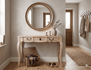 Modern Mango Wood Console Table 3 Drawer Hallway Storage Sideboard Living Room Furniture Home Furniture - Product Image 1