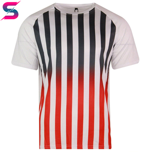 Conjunto Deportivo de Verano, Camiseta y Pantalones Cortos a Rayas, Cómodo y de Secado Rápido, Cuello Redondo, Diseño con Bloques de Color en Degradado - Product Image 5