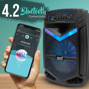 Bluetooth Boombox Karaoke <b>Speaker</b> Portable Audio System With <b>LED</b> Light Wireless Mic Remote Control - Product Image 3