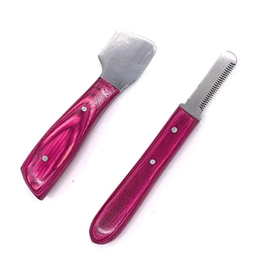 <b>Dog</b> <b>Grooming</b> Coat Stripping Knife Set 6 Stainless Steel Trimmer <b>Tools</b> with Plastic Handle Non-Slip Eco-Friendly - Product Image 3