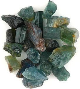 25 pierres précieuses brutes d'indicolite multi-tourmaline sélectionnées à la main, 6-8 mm, cristaux naturels en vrac pour la fabrication de bijoux - Product Image 5