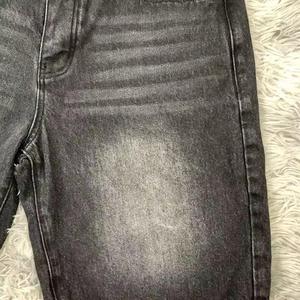 Custom Baggy Vintage Acid Washed Heavy Denim Cotton Flare Cut and Sew Flared Summer Shorts Jeans Embroidery Logo Distress Jorts - Product Image 3