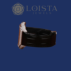 LOISTA Women's Luxury Diamond <b>Watch</b> <b>Rectangle</b> White <b>Gold</b> Case Leather Band Analog Quartz Movement Sapphire Crystal Dial - Product Image 2