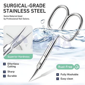 Ciseaux à cuticules en acier inoxydable, pointe fine et incurvée, portables, pour manucure professionnelle, soin précis des ongles et des cuticules - Product Image 4