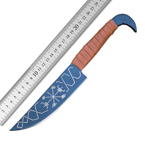 Handmade Viking Hunting Knife <b>Set</b> Carbon Steel Industrial Grade High Quality Leather Wrap Handle Sheath Outdoor Camping OEM - Product Image 6