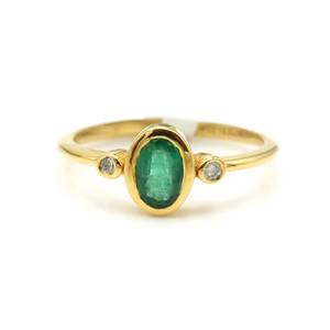 Natural Zambian <b>Emerald</b> <b>Ring</b> 925 Sterling <b>Silver</b> 14K Gold Plated May Birthstone Jewelry Gift For Women - Product Image 1