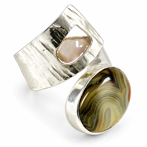 Anillos de Boda de Plata de Ley 925 con Ónix Rayado en Forma Ovalada Brillante, Joyas Shri Ashapura, BOHEMIA, Certificado por Terceros Cristianos - Product Image 2
