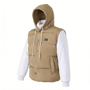 2026 New product Custom Fake Two-Piece Hooded <b>Heated</b> <b>Jacket</b> with Detachable Sleeves - Product Image 5