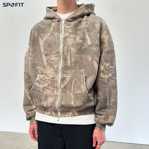 เสื้อฮู้ดดี้โอเวอร์ไซส์แบบซิป ปี 2026 ลายมัดย้อม ผ้าเฟรนช์เทอร์รี่ สวมใส่สบาย สไตล์สตรีทแวร์ สำหรับฤดูใบไม้ร่วง - Product Image 4