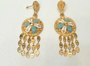 Colección Africana 4GRM Dubai, Chapado en Oro de 24K, Nuevos Diseños Árabes, Piedras Sintéticas Azules y Blancas, Gran Venta, Nuevo con Descuento - Product Image 3