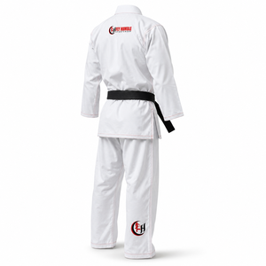 Fly Humble Karate Gi Blanco de Algodón Unisex para Adulto con Logotipo Bordado, Duradero, Transpirable, Ajuste Regular, Fusión sin Costuras, Precio al por Mayor - Product Image 3