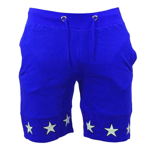 2026 Men’s Custom French Terry Fleece Sweat Shorts Star Applique Streetwear <b>Elastic</b> Waist Drawstring With Side Pockets - Product Image 3
