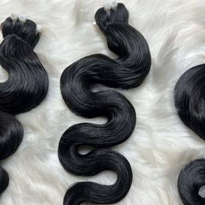 35-40 pièces vendeur vietnamien pleine cuticule alignée cheveux bruts noir corps vague génie trame Machine Double dessiné faisceau de Qhair - Product Image 4