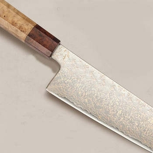 Cuchillo de Cocina para Exteriores con Patrón Damasco de Cobre y Mango Ergonómico de Resina para Picnic y Preparación de Alimentos en Aventuras - Product Image 4