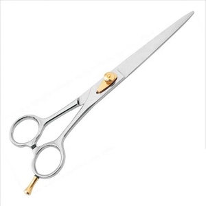 Ciseaux de toilettage professionnels en acier inoxydable pour animaux de compagnie, lame longue et lisse, pointe arrondie, ciseaux ergonomiques pour la tonte des chiens et des chats - Product Image 1