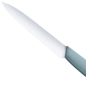 Couteaux de cuisine à lame dentelée avec manche bleu, en acier inoxydable, lame tranchante, couteaux utilitaires pour trancher le pain, les tomates, les fruits, les légumes et les aliments - Product Image 3